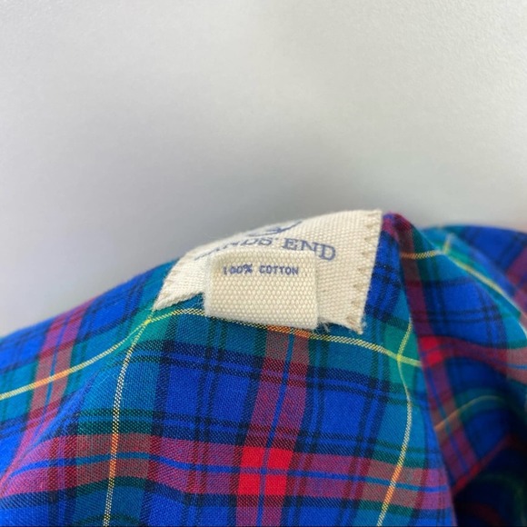 Lands End Plaid Button Down Long Sleeve Shirt - Picture 8 of 10